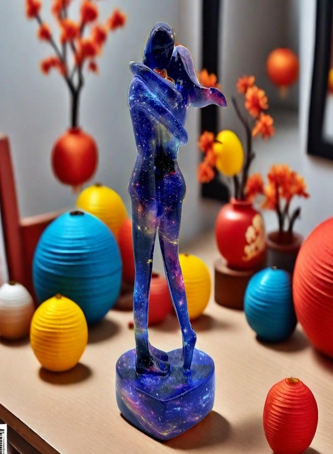 SHTWX 10.5 Inch Couple Sweethearts Lover Hug Kissing Statue Figurine Sculpture Resin Collectible Gifts for Office Home Decor Desk Accessories Decoration Figurines (Multicolor) - Image 4